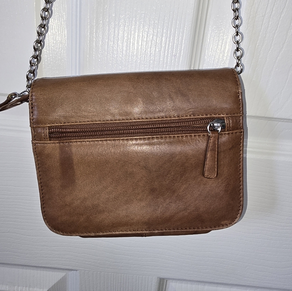 Brown Leather Crossbody Bag Purse Boho Western Everyday - Picture 4 of 13
